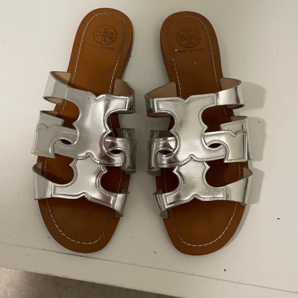 Silver Tory Burch sandals